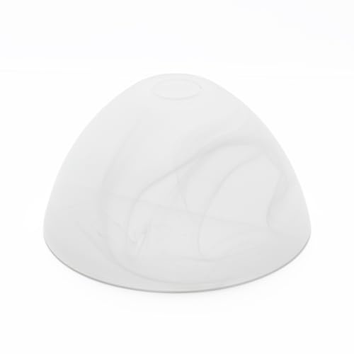 ORION LIGHTSTYLE Lampenglas Lampenschirm E14 Ersatzschirm aus Glas für Hängeleuchten Abhängungen Esstischleuchte, Rauch Muster, Alabaster Weiß