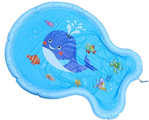 Abaodam Whale Pattern Spray Pad Water Toy Mat for Lawn Backyard Pool Splash Pad Inflatable Boys and Girls Play Mat
