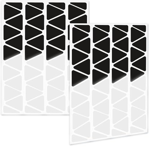 APOMOONS 2 Feuilles Autocollant Reflechissant, Triangles Autocollant Velo Réflecteurs, Stickers Velo pour Casque Voiture Electrique Scooter Poussette, Noir