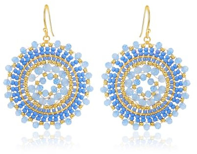 Perlenohrringe für Damen, für Sommer, Perlen-Kristalle, Glasperlen, baumelnd, Bohemia, geeignet für Strand, modische Ohrringe, Glas, Kein Edelstein