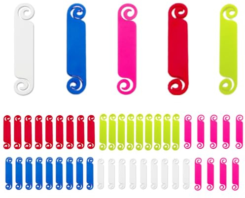 TAYCZGQL Cable Labels Charger Labels Tags for Cords Charging Cord Management Markers with Color Coding Phone Power Label Identification Organize Easy (50 Pack)