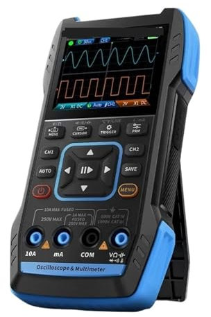 Multimetro, Oscilloscopio multimetro portatile con generatore DDS, 10 MHz, 50 MSa/s, 10.000 conteggi, tensione, corrente, condensatore, resistore, test diodi