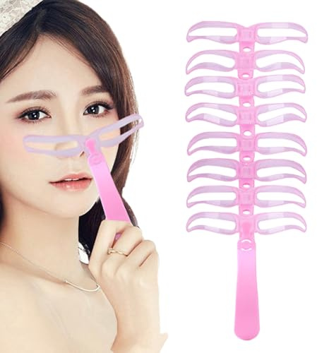 Pochoir à Sourcils - 8 Modèles Aide Maquillage Sourcils | Gabarits Lavables Portables pour Femmes Maquillage de Scène Voyage Fête