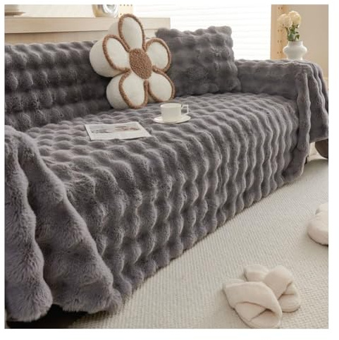 GWTYR Soft and Warm Sofa Cushion for L Shaped Corner Sofa 1 3 Seater Funny Fuzzy Couch Cover Non Slip Solid Colour Cosy and Comfortable.