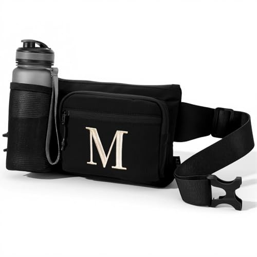 A-Z BAG Sac banane personnalisé avec plusieurs poches pour la randonnée, la promenade du chien, les voyages et les activités de plein air, cadeau pour homme et femme, m, Ceinture porte-monnaie