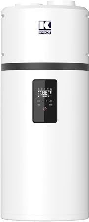 Chauffe-Eau Thermodynamique, 102L, Réfrigérant R290, Chauffe-Eau à Pompe à Chaleur Murale Verticale, COP 2.9, pour Eau Chaude Jusqu'à 65℃
