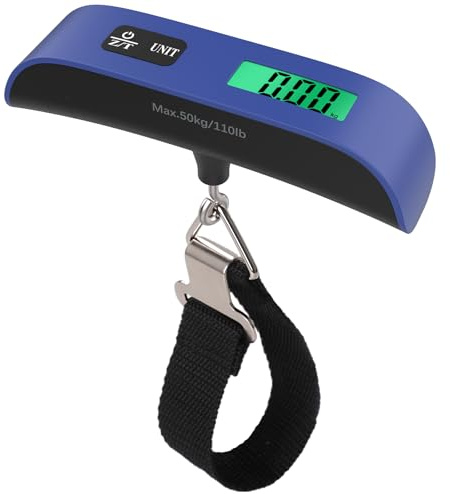 Digitale Kofferwaage Gepäckwaage,GeeRic Gepäckwaage Travel mit Temperatursensor,50KG / 110 lb Hängewaage Digitalwaage Fischwaage Batterie im Lieferumfang enthalten
