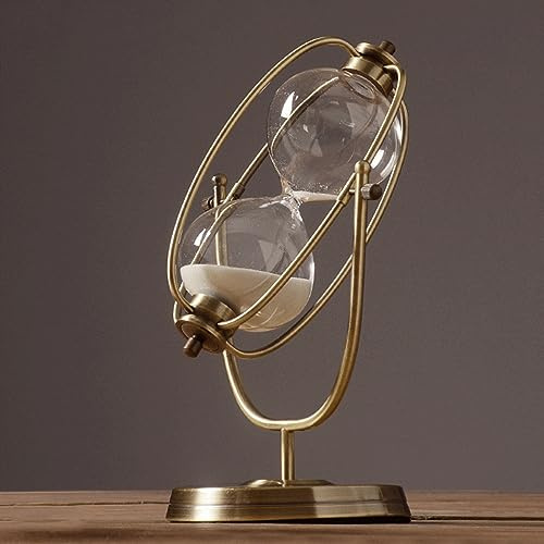 Clessidra in metallo vintage, Clessidra 15/30/60 Minuti, Grande Orologio Sabbia Rotante Vintage, Ornamenti da scrivania for la casa, Arredamento Antico for Ufficio(Bronze 5,60 minutes)