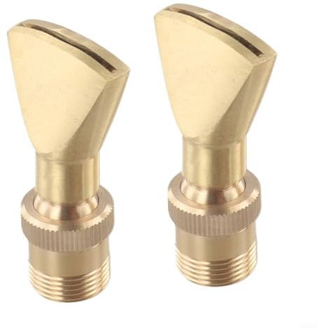 Adjustable Sector Nozzle Sprinkler Head for Garden Watering, Brass 2-Pack with 4-Point Spray Pattern, Customizable Coverage Angle for Lawns & Fl