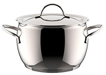 Lagostina 012898020522 Armonia Pentola in Acciaio Inox e Coperchio per Tutti i fornelli a induzione, Inossidabile, 22 cm, 2 unità