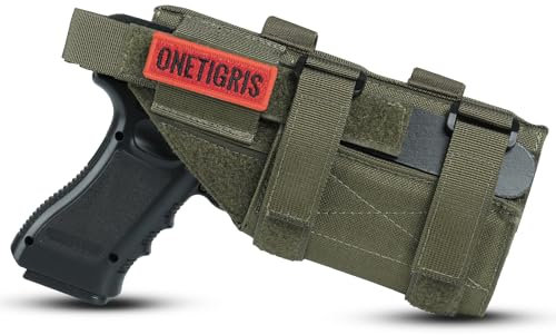 OneTigris 1000D Nylon Taktische Molle Pistolenholster Gürtelholster für Pistolen (Waldläufer-Grün)