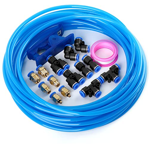 TAILONZ PNEUMATIC Blue 6mm OD 4mm ID Polyurethane PU Air Hose Pipe Tube Kit 10 Meter 32.8ft