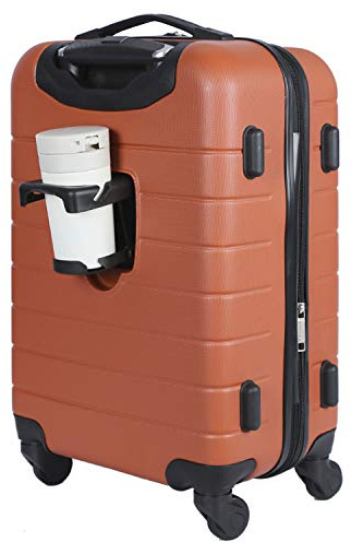 Wrangler Smart Spinner Hardside Luggage, 22-Inch Carry-On, Burnt Orange