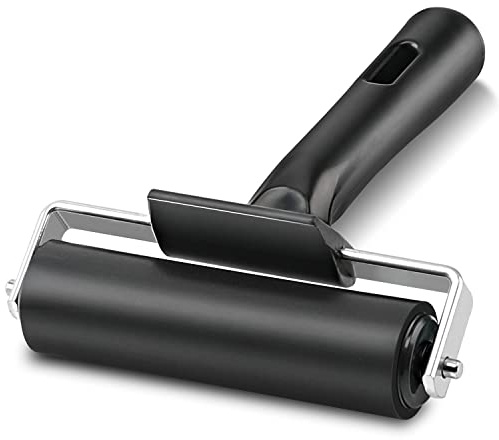 Rubber Roller, Ideal for Anti Skid Tape Construction Tools, Print, Ink and Stamping Tools (4-Inch, Black)