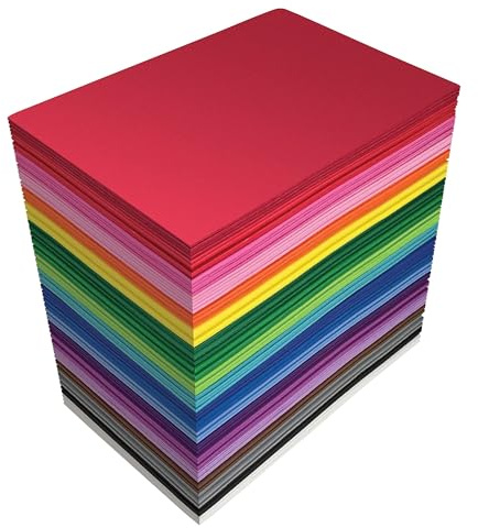 Better Office Products 100 Pack EVA Foam Sheets, 5.5 x 8.5 Inch, Assorted Colors (20 Colors), 2mm Thick, for Arts and Crafts, 100 Sheets