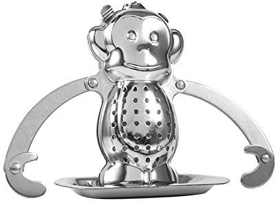 Tea Infuser Monkey Shape Stainless Steel Tea Ball Fine Mesh Strainer for Loose Leaf Herbal Spice Coffee Teapot Cup Bowl Gift for Tea Lovers