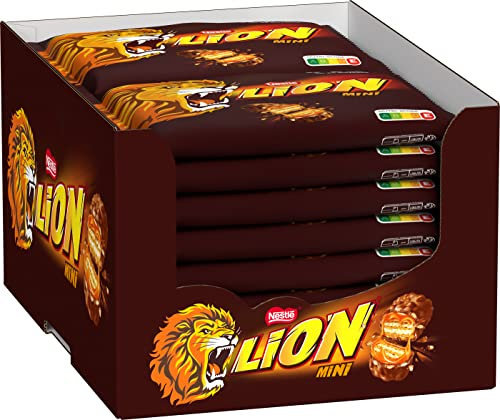 LION NESTLÉ LION CHOCO Mini, kleiner Knusper-Schokoriegel mit Karamell-Füllung & Crispy Waffel, 16er-Pack (16 x 234g)