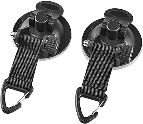 Tiardey - 2 Anclajes de Ventosa multifunción con Gancho de sujeción, toldos para Piscinas, Carpas, Gancho de Seguridad, Potente Ventosa para toldo Lateral de Coche, toldo de Camping, Barco