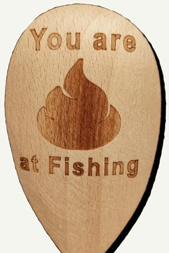 Cuillère de pêche en bois gravée avec inscription « Fisherman Loser Booby Prize Pire poisson »