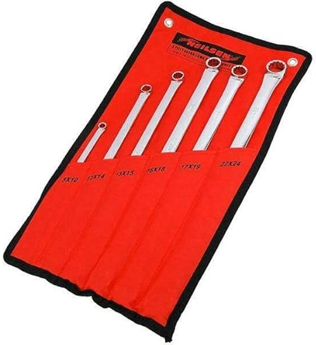 Neilsen CT4158 6pc Ring Spanner Set – Chrome Vanadium Steel – Sizes 8mm to 24mm – Precision and Durable Wrench Set