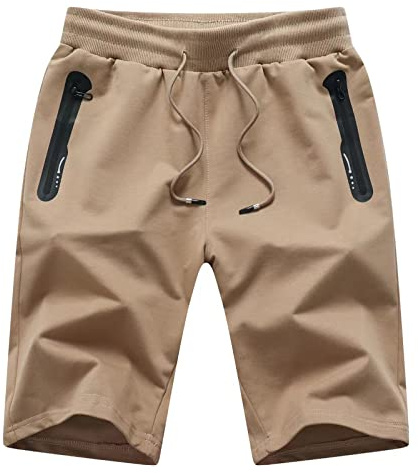 JustSun Pantalones Cortos Hombre Deporte Shorts Hombre Verano Algodon Deportivos Running con Bolsillos con Cremallera Fitness Gimnasio Calzonas Ropa Short Hombre Kaqi 3XL
