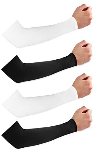 cwdvovy Lot de 2 manchons unisexes, respirants, anti-UV, pour volley-ball, cyclisme, basketball, course, travail en plein air, jeux, Blanc., standa