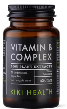 KIKI Health Plant-Based Vitamin B Complex Including B1, B2, B3, B5, B6, B7, B9, and B12 | Essential Vegan-Friendly B Vitamins for Optimal Health and Energy Support | 30 Vegi Capsules Water Extracted