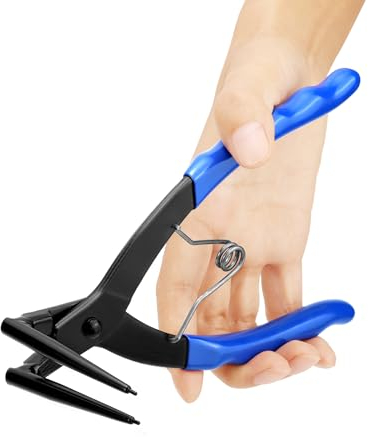 QWORK® Snap Ring Plier, Bent Nose Pliers, 90 Degree Bent ， for Machinery, Car Maintenance