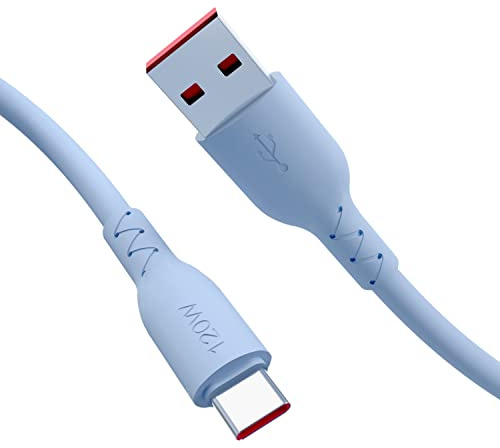Nolhel Cavo USB Type-C 120W - Cavetto Cellulare Tipo C Ricarica Rapida - Cavo USB C in Tpe Colorato Super Resistente Compatibile con Smartphone e PC (Azzurro, 2 m)