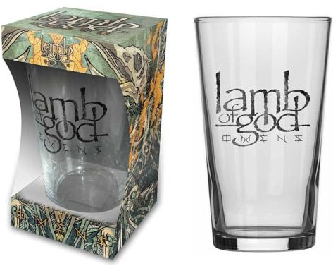 Lamb Of God Beer Glass Omens Band Logo Official Boxed One Size