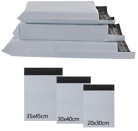 huruirui 20x30cm/30x40cm/35x45cm Versandtaschen 30Stück Plastik Versandbeutel Blickdicht Selbstklebend Warensendung Versandtüten für Kleidung Logistikverpackungen Transport Verpackungskarton