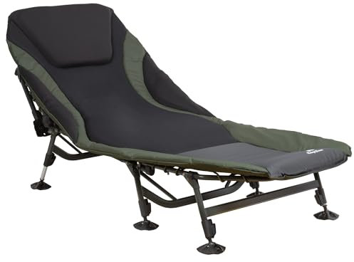 CampFeuer Karpfenliege XXL 207 x 88 x 30-106 cm | höhenverstellbare und stabile Karpfenliege mit 8 Beinen | faltbares Feldbett, Campingbett, Karpfenliegen, Feldbett bequem, Campingliege gepolstert