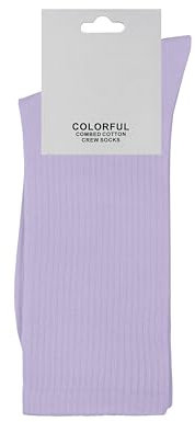 ZSUN Calze Unisex Uomo e Donna Multicolore Calzini in Cotone pettinato Taglia 38-42 cod. 15558 (IT, Numero, 38, 42, Regular, Regular, 1 Paio, Lilla)