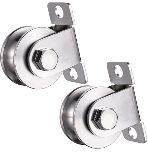 KCNOFNC 48mm Umlenkrolle i stålkabel, spole med 2 kullager, omledningsrullar för rep | 2 st
