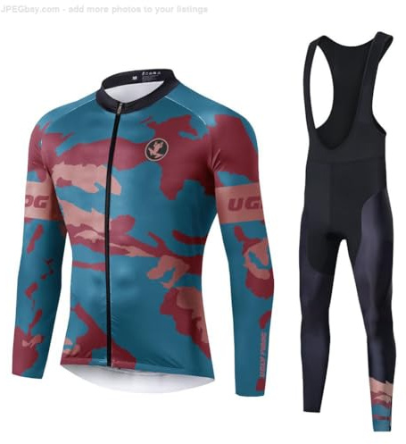 UGLY FROG De24Zr01 2024-2015 Herren Thermische Fleece Winter Fahrradbekleidung Radsportanzüge Fahrradtrikot mit Thermofleecefutter Fahrradhose mit Sitzpolster + 9D Gel für Radfahren MTB Outdoor