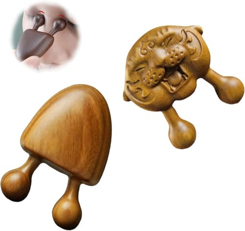 Sandalwood Natural Facial Massager - Facial Eye Massage Relax Stick Board,Natural Sandalwood Scraping Massage Tool,Gua Sha Massager for Relax Eye Neck Body Muscle (Mixed)