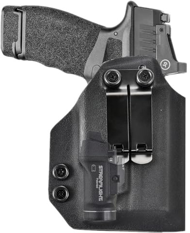 Kydex IWB Holster for Springfield Hellcat Pro Compatible with Streamlight TLR-7 X Sub for SA/Hellcat Rail 500 Lumens 5000-Candela Weapon Light Flashlight Red Dot Optics Cut Concealed Carry
