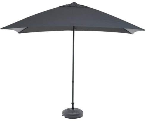 Sicignano | Ombrellone Lipari 3x2 Giardino Antracite, 6 Stecche in Ferro, Telo Poliestere 180 g/m², H.230 cm, Palo Ø3,8 cm - Terrazzo Piscina Ristoranti (Ombrellone + Base Plastica Tonda Antracite)