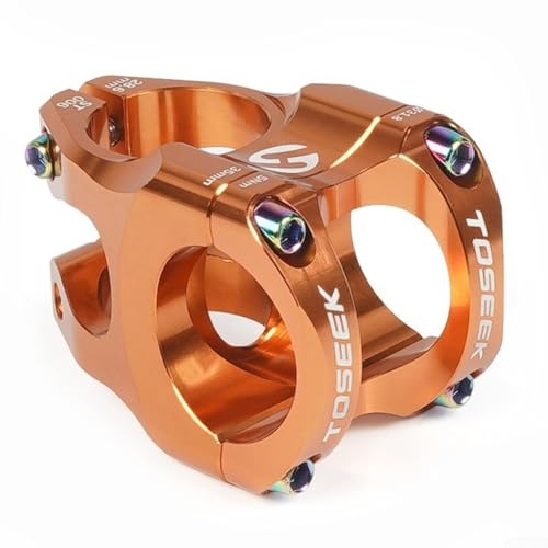 Besttoolifes Attacco manubrio per bici MTB, attacco manubrio per bicicletta CNC, attacco corto da 35 mm, per forcella DH AM MTB per bici da strada, manubrio corto per mountain bike (arancione)