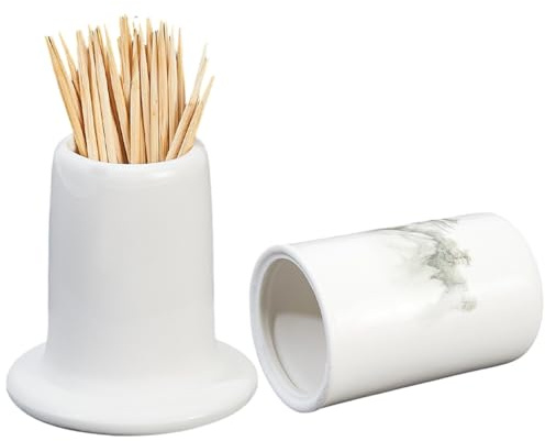 GORGECRAFT Portapalillos de Cerámica Blanca de Porcelana con Diseño Retro de Montaña Dispensador de Palillos Organizador Contenedor Tarro Caja con Tapa para Mesa de Hogar Cocina Restaurante.