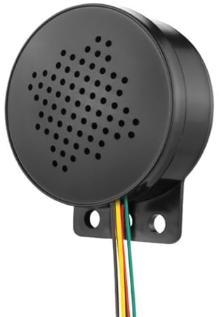 Vehicle Warning Siren – 12-24V Voice Alarm Speaker, Customizable 4-Channel Buzzer, Loud 110dB System with Safety Notification | Reverse Beep for Use as a Safety Alarm for Cars, Trucks,