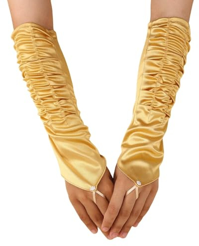 Damen Handschuhe Satin Damen Lange Fingerlose Handschuhe 1920er Jahre Vintage Opernhandschuhe Ellenbogen Armbezüge Damen Operngala Hochzeit Halloween Party Kostüm Zubehör Casual