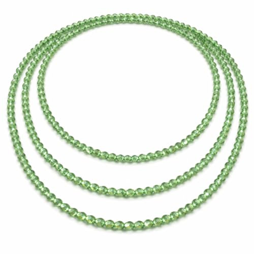 MAPIMANIA- Collana Verde Cristallo Donna Lunga con Perline in Vetro – Gioiello Versatile, Luminoso ed Elegante per Ogni Occasione, Idea Regalo