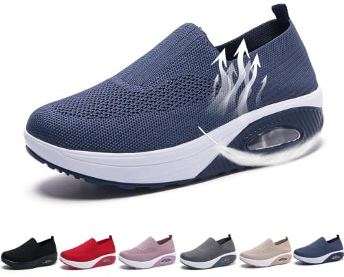 Chaussures à bas à bascule pour femmes | Baskets orthopédiques légères en maille respirante antidérapante avec soutien de la voûte plantaire