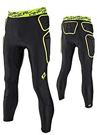 O'NEAL | Motocross-Hosen | BMX Downhill Enduro | Hochdichter Eva für den Schutz von Hüfte, Elastische Overlock-Nähte, Ergonomisch Polster | Trail Pants | Erwachsene | Schwarz Lime | Größe XL