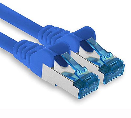1aTTack.de Patchkabel – 20m Ethernet, Netzwerk, Lan Kabel CAT6a (für Gigabit Netzwerke, Router, Switch, Modems mit RJ45 Eingang – blau)