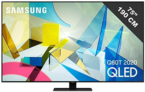 TV QLED 4K 189 cm Samsung QE75Q80T - 75 pouces - Téléviseur Full LED Local Dimming - Connecté Smart TV Tizen - Contrôle vocal , Bixby, Google et Alexa - Netflix, Disney+, Prime Vidéo, My Canal