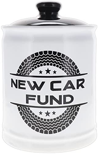 Cottage Creek Jars New Car Fund Piggy Bank, Ceramic Jar