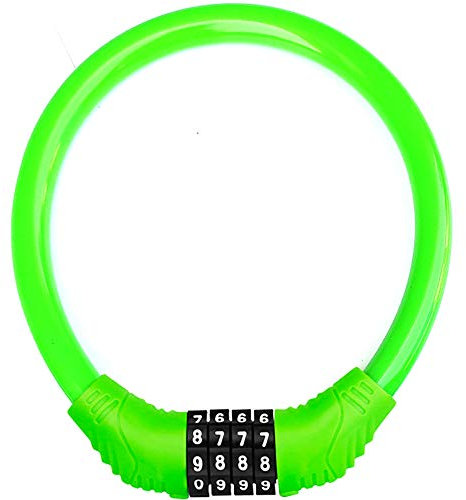 SPROUTER Lucchetto Cavo Bici Cavo Combinato Lucchetto Bici, Lucchetto Bici Portatile con Combinazione a 4 cifre, Lucchetto Antifurto per Mountain Bike Kid Bike, 12 cm di Diametro, Verde