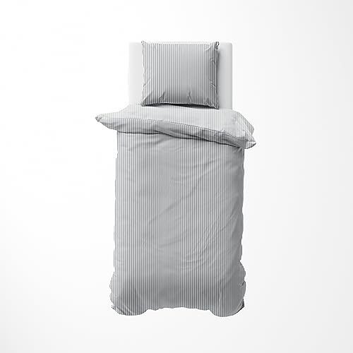 Nautica Home Darya GRAU BETTWÄSCHE Set PERKAL Seersucker 135X200 + 80X80 Kissenbezug